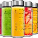 Glass Juice Bottles 6 Pack 16 oz - Wide Mouth Glass Water Bottles with Lids - Borosilicate,Stainless Steel Lids for Juicing, Smoothies, Infused Water, Beverage Storage, Leakproof, Reusable, BPA Free