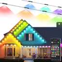 Brizled Permanent Outdoor Lights, 100ft 60LED Essential RGB Permanent Christmas Lights Work with Alexa & Google, App Control Smart Christmas Eave Light, IP65 Smart House Light for Halloween Xmas, Black