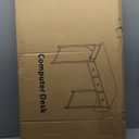 Lufeiya Small White Computer Desk with Fabric Drawers for Home Office Bedroom, 40 Inch Vanity Desk with Drawer Storage and Side Pouch, Study Writing Table, White