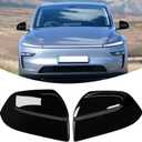 Compatible with Tesla Model Y Juniper Mirror Guard Covers 2025 2026, 2PCS Left Driver Right Passenger Side Rearview Mirror Protector Cap for Tesla Model Y Juniper Accessories (Glossy Black)