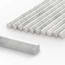 10-Pack Carrara White Marble Pencil Liner Tile, 3/4" x 12" Honed Natural Stone Bullnose Tile Edge Trim Molding for Kitchen Backsplash, Bathroom and Shower Wall