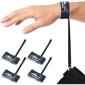 Glove Leash, 2 Pairs Ski Glove Wrist Straps Elastic Handcuff Leashes for Skiing Snowboarding Accessories, Adjustable Anti-Loss Hanging Glove Straps (Size 8-11)