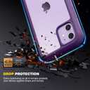 Diaclara Compatible with iPhone 11 Case, Full Body Rugged with Built-in Touch Sensitive Anti-Scratch Screen Protector, Soft TPU Bumper Case Clear Compatible with iPhone 11 6.1" (Purple and Clear)