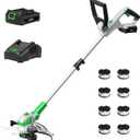 SOYUS Weed Wacker Battery Operated, 12 Inch String Trimmer Cordless, 20V Weed Wacker Electric with Battery and Charger, Lightweight Edger Trimmer with 8 Pcs Replacement Spool Trimmer Lines, 12'' Weed Wacker w/1x2.0 Battery