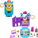 Polly Pocket & Minions Playset with 1 Doll, 2 Minions Figures & Fluffy The Unicorn Toy, Collectible Compact with 9 Accessories