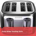 BLACK+DECKER 4-Slice Toaster, Extra Wide Slots, 7 Shade Settings, 1400 Watts, Frozen and Bagel Buttons, Toast Shade Selector, Extra Lift