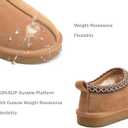 Slippers for Women Genuine Suede Water Resistant Women's Slippers with Memory Foam and Faux Fur Lining Comfy Furry Shoes Gifts for Women Footwear (8, Brown)