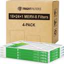 TRIGHTFILTERS 18x24x1 Air Filter 4 Pack, MERV 8 Pleated Dust Defense Air Filters Replacement for Air Conditioner & Furnace, Durable & Lightweight