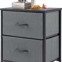 DUMOS Night Stand Small Dresser for Bedroom with 2 Drawers, Bedside Table, 1 Pack