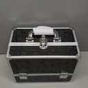 FRENESSA Makeup Train Case Makeup Box 11.8 Inch Large Makeup Case Organizer 3 Trays with Mirror Locking Cosmetic Storage Box for Cosmetics Nail Supplies Sewing Travel Case Black Floral