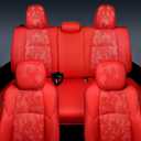 Carlimeki Leather Seat Covers Custom Fit for Tacoma Gen 4th (2024-2026) Double Cab, for SR, SR5, TRD PreRunner, TRD Sport, TRD Off-Road, Limited, Trailhunter - Armrest Covers Included - Fully Covered