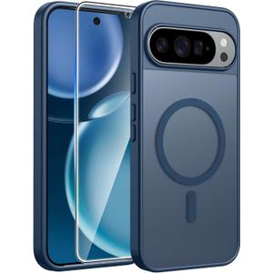 FNTCASE for Google Pixel 10 Pro XL Case: for Pixel 9 Pro XL Case | Magnetic Matte Shockproof Rugged Translucent Phone Cover - Military Grade Drop Proof Sturdy Slim Protective Cases (6.8 inch/Blue)