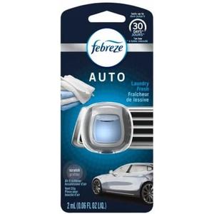 Febreze Car Vent Clip Air Freshener, Odor Eliminator for Strong Odors, Up to 30 Days Freshness, Laundry Fresh