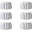 Surmente 10 Pack White Tablecloth for Round Tables, 132-inch Round Table Cloths for Weddings, Banquets, or Restaurants