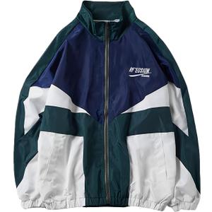 Wyeysyt Women's Y2k Jacket Zip Up Lightweight Windbreaker Jacket Varsity Oversized Sport Jacket Y2k Clothing 90s Jacket (X-Large, Green)
