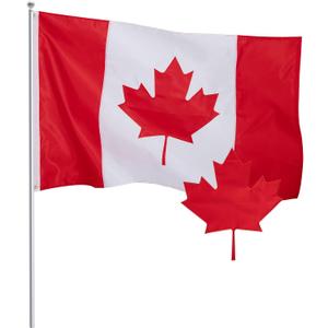 3x5 FT Outdoor Canada Flag Canadian National Flag with Embroidered Maple Leaf Heavy Duty 210D Nylon Sewn Stripes with 2 Brass Grommets for Garden, Home & Wall Decor