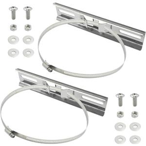 2Pcs Pole Mounting Kits (7.8"x1.9" Bracket 200x48mm), 304 Stainless Steel Brackets with Cable Clamps for Circuit Breaker Box Outdoor Waterproof Junction Box Electrical Boxes