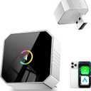 2026 Upgraded Mini Wireless CarPlay Adapter for CarPlay & Android Auto, Plug & Play, Fast, Auto Connect, No Latency 2in1 Car Play Wireless Adapter for iPhone iOS 10+ Android 11+ Information Display (Sliver)