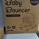 HKAI Rocking Baby Bouncer with Canopy, 2-Mode Rocking & Rolling Infant Seat, Portable Baby Chair for 0-18 Months(Grey)