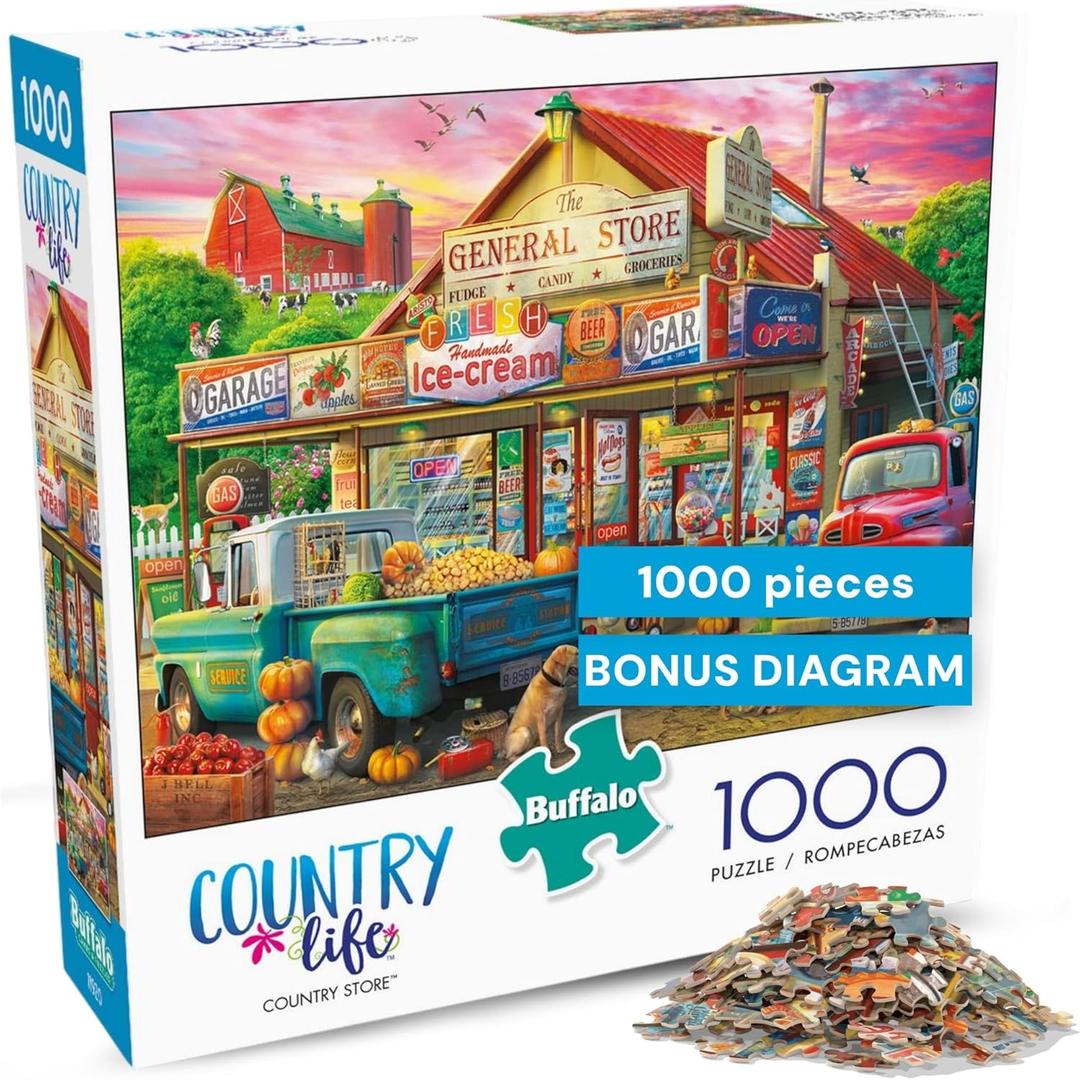 Buffalo Games - Country Store - Eduard - 1000 Piece Fall Jigsaw Puzzle for Adults - Challenging Autumn Puzzle Perfect for Game Nights - Country Life Collection - Finished Size is 26.75 x 19.75