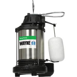 WAYNE CDU980E 3/4 HP Submersible Sump Pump Cast Iron & Stainless Steel, Vertical Float Switch, 5,490 GPH