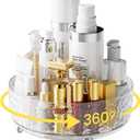 Water RippleA-LUGEI " Makeup Organizer Countertop,Rotating Perfume Organizer, Bathroom Organizer and Storage, Skincare Organizer, Lazy Susan Organizer for Vanity Cabinet Dresser Bathroom (9", Clear Tray)
