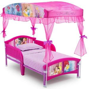 Delta Children Canopy Toddler Bed, Disney Princess, Age 15+, Size 53.94x29.13x55.12 Inch (Pack of 1)