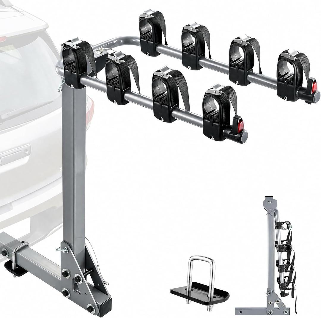 Upgrade Hitch Bike Rack with 2'' Receiver, 240 LBS Max Load 4 Bikes