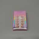 2 x Red Press On Nails Short - Jofay Fashion French Tip Press On Nails, Acrylic Fake Nails with Snowflakes and Gold Glitter, Reusable False Nails Glue On Nails for Women, Stick On Nails Kit 32Pcs