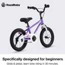 RoyalBaby Bike EZ Kids Bike, Balance and Pedal Bicycle, Coaster with Kickstand, 14 Inch Toddlers to Big Kids 3-10 Years, 14