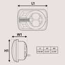 TRUE MODS 5x7 7x6 Inch H6054 Black LED Headlights H4 Sealed Beam Replacement Lamp for Jeep Wrangler YJ Cherokee XJ [DOT Approved] Ford Econoline Chevy Express GMC Savana TOYOTA Pickup Nissan D21 Dodge