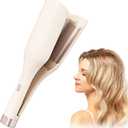 36mm (1.41) Waver Curling Iron, Ionic Hair Crimper for Women with 3 Temperature Settings, Fast Heating, Anti-Scald, Waver Hair Tool with Intelligent Power Off for Hair Styling (White)