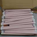 Handepo 48 Pack Flameless Taper Candles Realistic with Yellow Flickering Candlelights Plastic 11 Inch Last Long Battery Operated Window Candlestick for Halloween Christmas(Pink)