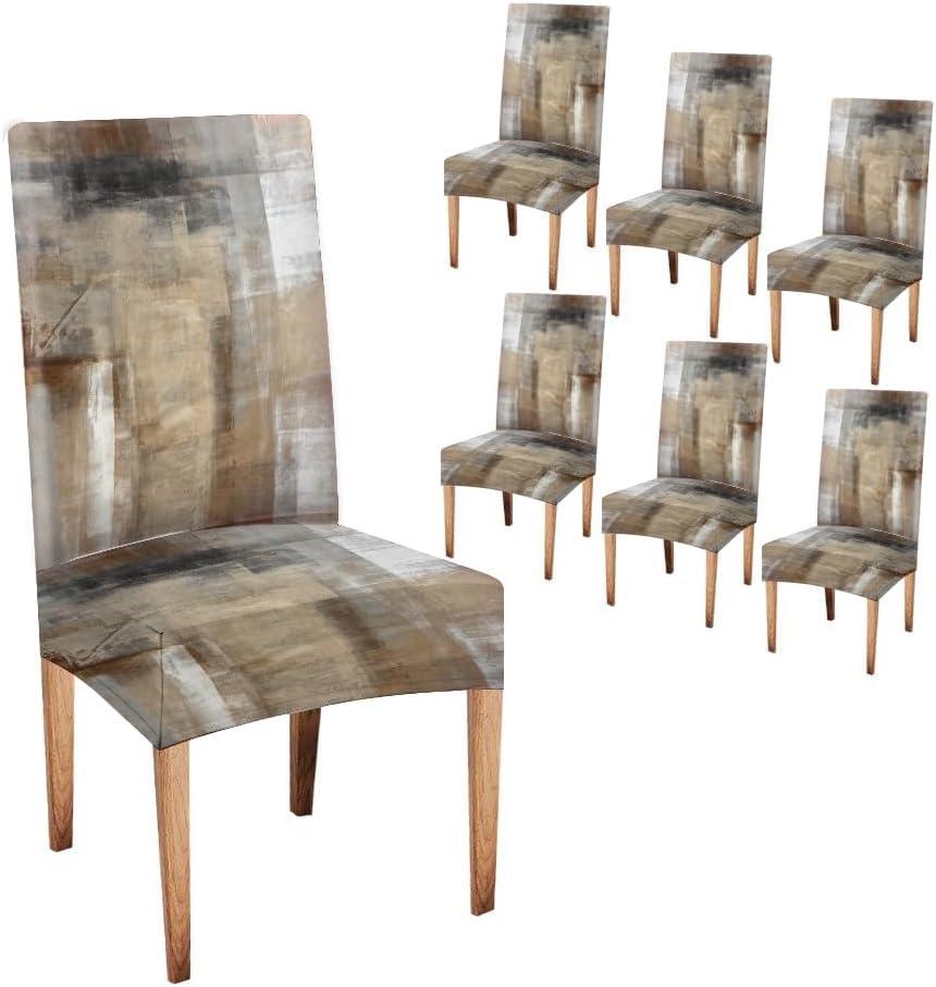 CAPSCEOLL Fundas para Sillas De Comedor 6 Chair Seat Covers Removable Washable Parson Chair Covers for Dining Room Living Room Kitchen (Abstract 9)