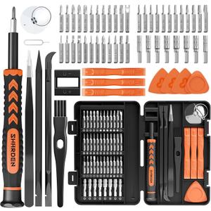 SHARDEN 58 in 1 Small Precision Screwdriver Set Magnetic Mini Screwdriver Set with Case Professional Electronic Tools Kit for iPhone, MacBook, Computer, Laptop, PC, RC, PS4, Xbox, Eyeglasses, Watch (Orange)