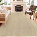 Collive Boho Rugs for Living Room 6x9 Tan, Washable Large Area Rug Braided Woven Cotton Bedrom Rug, Modern Floor Carpet Door Rugs for Nursery Room Office, Outdoor Rug for Patio Balcony Courtyard Decor