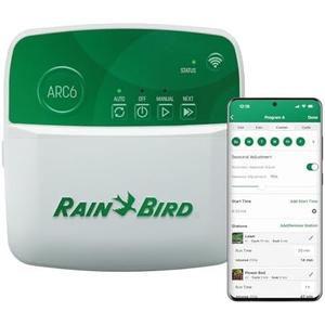 Rain Bird ARC6 App-Based Indoor Smart Irrigation WiFi Timer/Controller, 6-Zone/Station, EPA WaterSense Certified, Compatible with Alexa