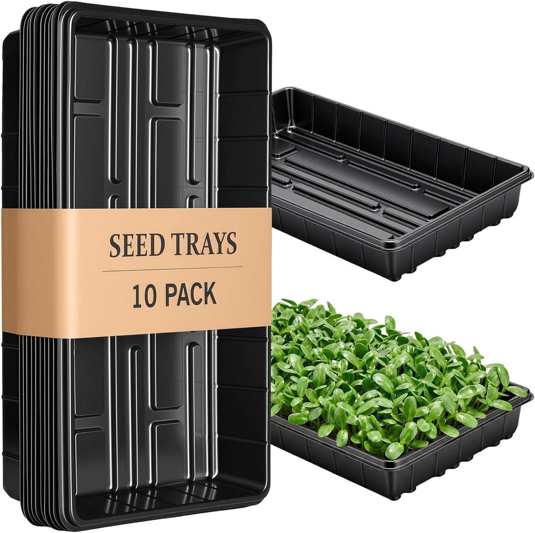10 Plant Growing Trays, Plant Tray, Seed Tray, Seedling Tray, Propagation Tray, Plant Trays for Seedlings, Planting Trays, Seedling Starter Tray(No Drain Holes)