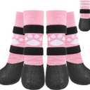 KOOLTAIL Anti Slip Dog Socks to Prevent Licking Paws for Hot/Clod Pavement,Waterproof Long Snow Dog Boots&Paw Protectors with Straps Traction Control for Hardwood Floor for Small Medium Large Dogs Small
