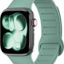 Magnetic Silicone Band Compatible with Apple Watch Band 38mm 40mm 41mm 42mm 44mm 45mm 46mm 49mm Women Men, Soft Waterproof Replacement Strap for iWatch Series 11 10 9 8 7 6 5 4 3 2 1 SE Ultra