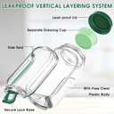 Salad Pod Mason Jar Side Open, Portable Salad Container for Lunch with Leakproof Dressing Compartment, Reusable Travel Salad Jar Bowl with Lid, SaladBottle for Meal Prep, Office,Camping,Outdoor,Picnic