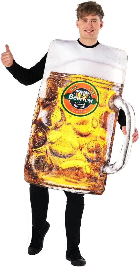 Morph Mens Beer Costumes for Adults Inflatable Stein Beer Halloween Costumes for Men Oktoberfest Alcohol Costume