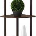 Furinno TURN-N-TUBE Corner Shelf, 5-Tier Corner Bookshelf, Open Storage Shelves, for Organization and Storage, Living Room, Home Office, Garage, Bedroom, Walnut (1-Pack)