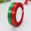 Gift Wrapping Satin Ribbon for Flower Bouquet Arts Crafts Sewing 25 Yard Each Roll Ribbon for Merry Christmas Decoration (Christmas Red Green-1, 3/8 inch Width) Pack of 6