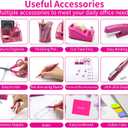 12 in 1 Hot Pink Desk Organizers and Accessories Set, Gifts for Coworkers Women, Office Supplies Stapler Pen Holder Tape Holder Staples Scissors Ruler Staple Remover, Pink