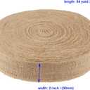 2 Inch x 54 Yards Natural Burlap Craft Ribbon Wrap Burlap Fabric Ribbon Roll, for Homemade DIY Projects Wedding Event Party Decoration