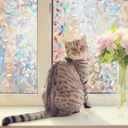 LOVADA Rainbow Window Privacy Film - 29.5" x 78.7" Static Cling Decorative Window Covering, Stained Glass Effect Privacy Film for Windows, No Glue Adhesive, Renter Friendly, Bathroom,Office,Home Decor