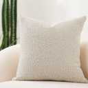 DOMVITUS Boucle Pillow Covers 20x20 Luxury Throw Pillow Covers Decorative Pillows for Bed Sofa Pillows for Living Room Accent Couch Pillows Soft Cushion Case, 1PC, Buttery Cream