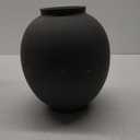 Black Ceramic Vase - Large 9.8 Inch Round Floor Vase for Centerpieces, Farmhouse Rustic Minimalist Home Decor (Sandstone Black)