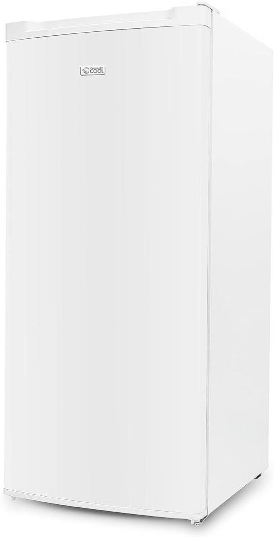 Commercial Cool Upright Freezer, Stand Up Freezer 5 Cu Ft with Reversible Door, White